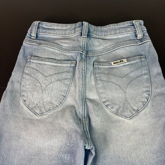 Rolla's Jean Women's 25x26* Dusters Boot Cut Light Blue Distressed Denim Tag 25 - Picture 10 of 16